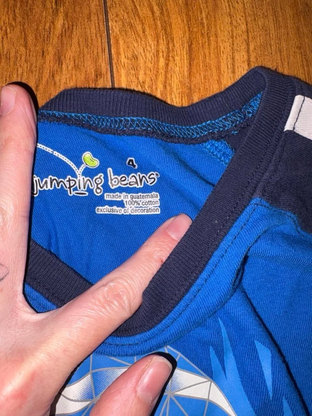 Y2K blue long sleeve shirt with football design